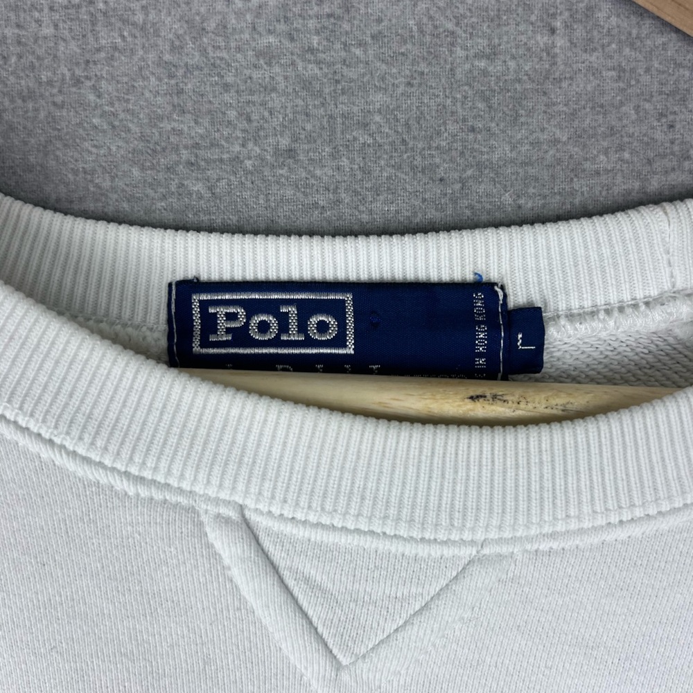 Rare VTG POLO RALPH LAUREN Small Pony Color Block Striped Sweatshirt 80s 90s‎ L - Picture 8 of 14